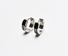 Black & Silver Men's Cross Hoop Earrings 4mm