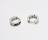 Black & Silver Men's Cross Hoop Earrings 4mm