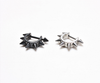 Black Stainless Steel Spike Men's Hoop Earrings 3mm