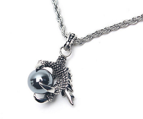 Men's Black Dragon Sphere Necklace