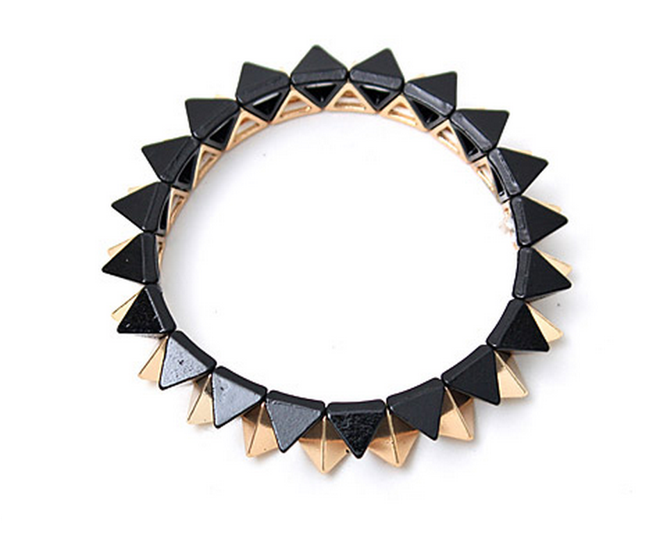 Men's Black & Gold Spike Stud Bracelet – oneshop
