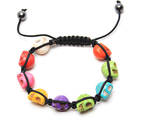 Men's Colorful Skull Bracelet