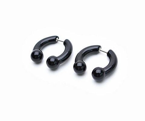 Men's Double Bead Earrings 5mm