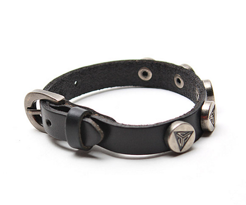 Men's Leather Triangle Bracelet