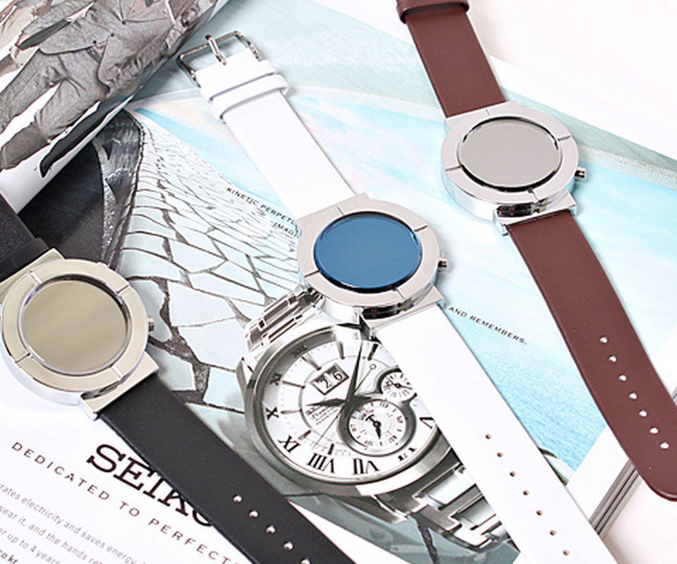 Men's Multi-Color LED Leather Watch