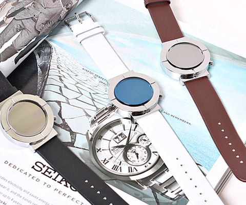 Men's Multi-Color LED Leather Watch