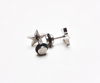 Men's Stainless Steel & Black Star Stud Earrings 10mm