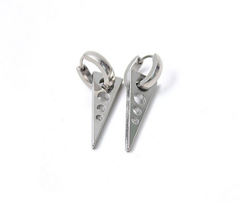 Men's Triangle Stainless Steel Earrings 9mm